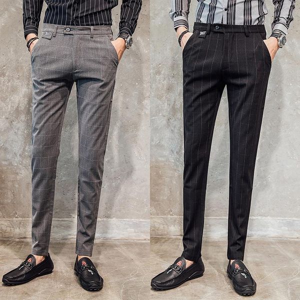 men's suits & blazers dress pants men slim fit fashion lattice social business casual suit trousers man autumn british wind male clothe, White;black
men's suits & blazers dress pants men slim fit fashion lattice social business casual suit trousers man autumn british wind male clothe, White;black