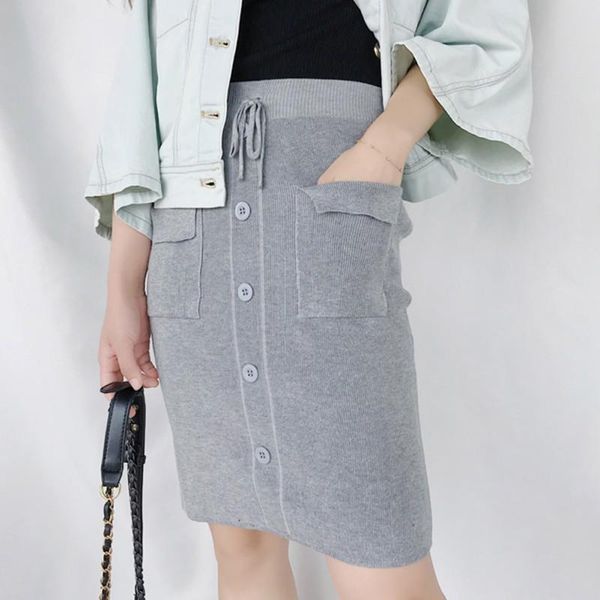 skirts autumn women cotton solid color elastic waist strap pocket skirt single-breasted straight bag hip, Black
skirts autumn women cotton solid color elastic waist strap pocket skirt single-breasted straight bag hip, Black
