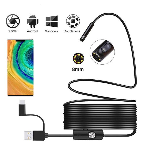 dual 8mm lens semi rigid 3m 5m snake cable android type-c recording 1080p hd mini borescope ip cameras
dual 8mm lens semi rigid 3m 5m snake cable android type-c recording 1080p hd mini borescope ip cameras