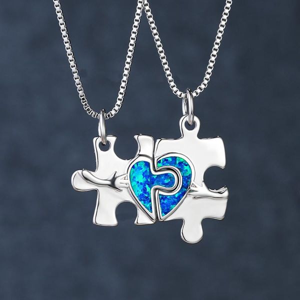 pendant necklaces geometric jigsaw love heart necklace blue opal stone detachable vintage silver color chain for women
pendant necklaces geometric jigsaw love heart necklace blue opal stone detachable vintage silver color chain for women