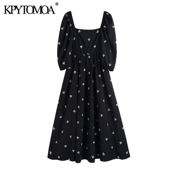 women chic fashion floral embroidery midi dress square collar elastic trim female dresses vestidos mujer 210420, Black;gray
women chic fashion floral embroidery midi dress square collar elastic trim female dresses vestidos mujer 210420, Black;gray