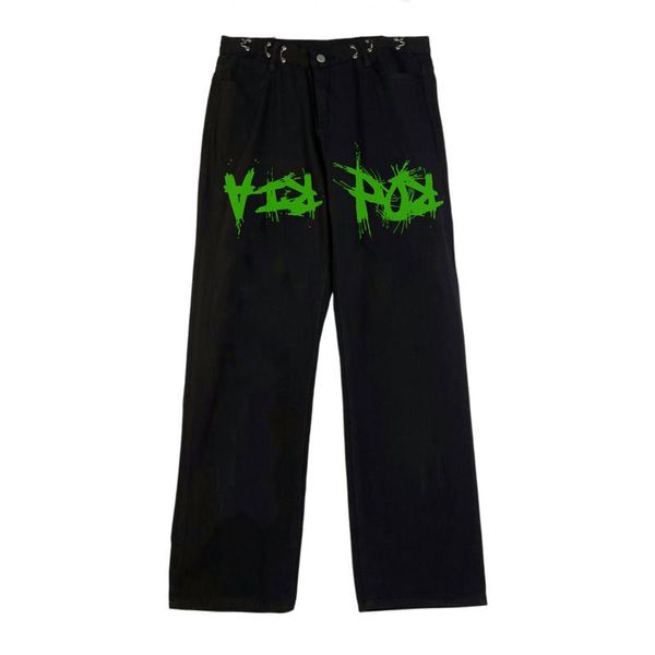 women's jeans women gothic streetwear loose wide leg pants casual fluorescent green print straight cowboy trousers man female, Blue
women's jeans women gothic streetwear loose wide leg pants casual fluorescent green print straight cowboy trousers man female, Blue
