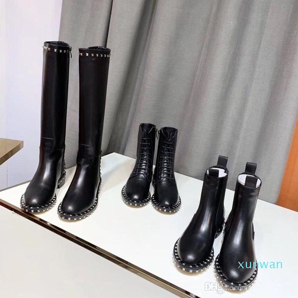 new rivet boots 100% cowhide long boots luxury designer leather woman shoes flat zipper fashion genuine short boots size 35-41, Black
new rivet boots 100% cowhide long boots luxury designer leather woman shoes flat zipper fashion genuine short boots size 35-41, Black