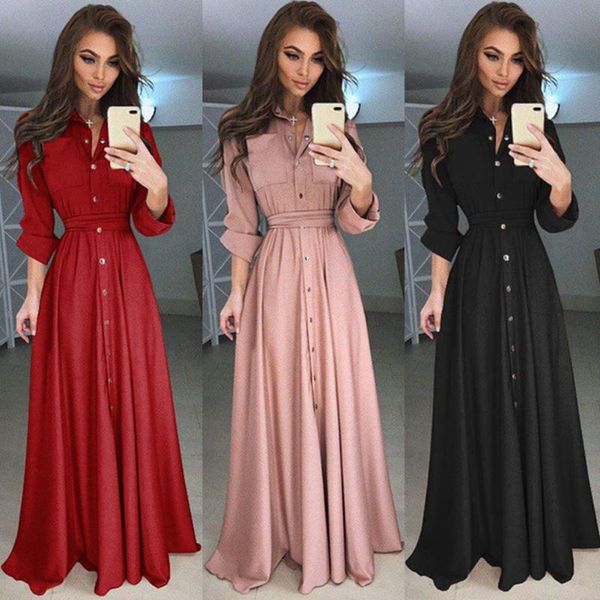 casual dresses vintage v neck high waist boho shirt dress plus size long sleeve maxi button solid, Black;gray
casual dresses vintage v neck high waist boho shirt dress plus size long sleeve maxi button solid, Black;gray