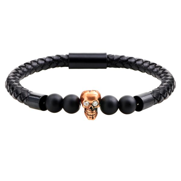 qinuo jewelry fashion personality trend ghost street sstone black frosted leather bracelet, Golden;silver
qinuo jewelry fashion personality trend ghost street sstone black frosted leather bracelet, Golden;silver