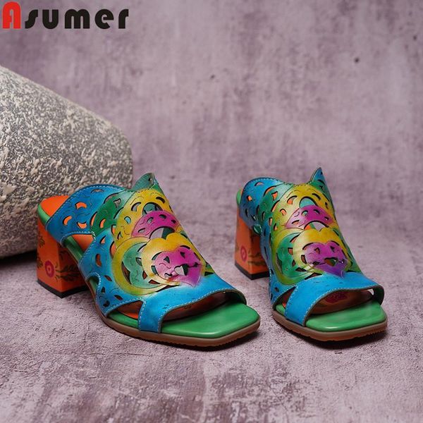 summer shoes mixed colors slingback square high heels genuine leather sandals women hollowing out, Black
summer shoes mixed colors slingback square high heels genuine leather sandals women hollowing out, Black