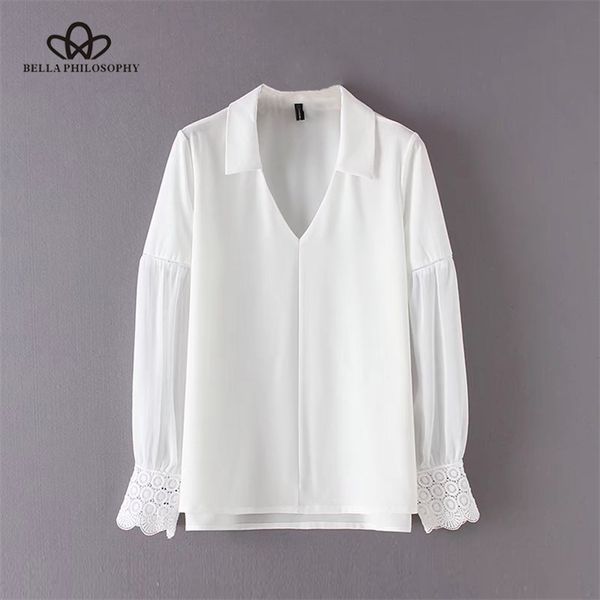 spring women solid chiffon blouse long sleeve sweet fashion female v neck lace ladies 210519, White
spring women solid chiffon blouse long sleeve sweet fashion female v neck lace ladies 210519, White