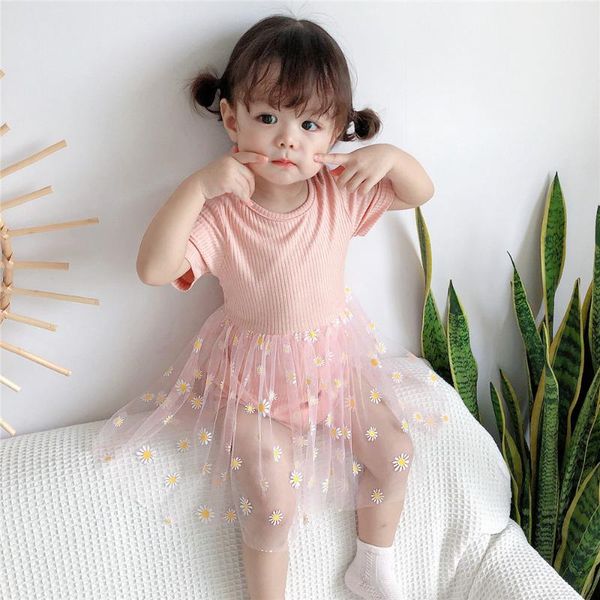 wenazao infant toddler kids baby girls summer cute sweet daisy print mesh dress short sleeve round-neck knitted romper sundress jumpsuits, Blue
wenazao infant toddler kids baby girls summer cute sweet daisy print mesh dress short sleeve round-neck knitted romper sundress jumpsuits, Blue