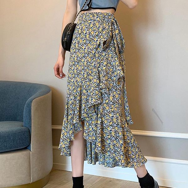 skirts one-piece ruffles draw strings wrap floral irregular chiffon long, Black
skirts one-piece ruffles draw strings wrap floral irregular chiffon long, Black