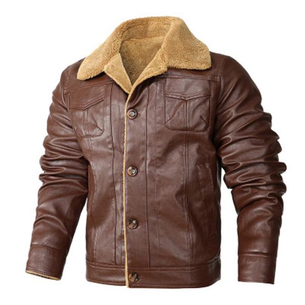 mens pu leather jackets fashion trend retro stand collar long sleeve buttons coats designer male winter thicken casual slim outerwears, Black;brown
mens pu leather jackets fashion trend retro stand collar long sleeve buttons coats designer male winter thicken casual slim outerwears, Black;brown