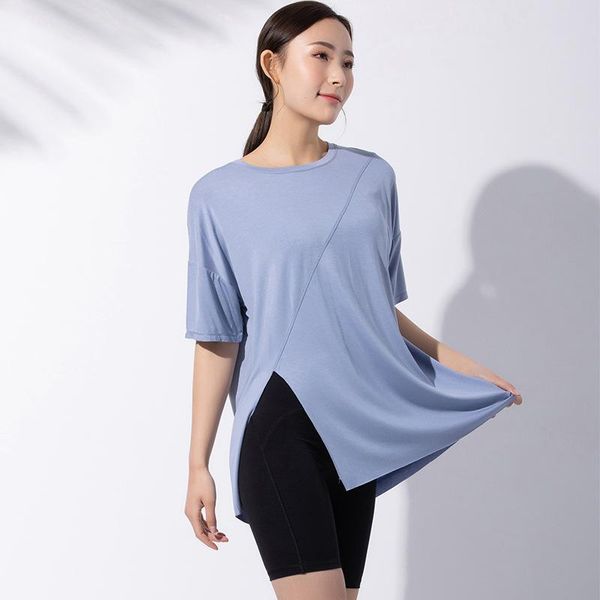 summer hem split fork bandage design women sports short-sleeve t shirts loose quick-drying yoga t-shirt fitness outfit
summer hem split fork bandage design women sports short-sleeve t shirts loose quick-drying yoga t-shirt fitness outfit