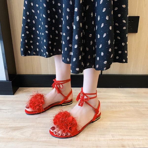 womens fashion lace up design flat sandals versatile low heel tassel cross strap women #c, Black
womens fashion lace up design flat sandals versatile low heel tassel cross strap women #c, Black
