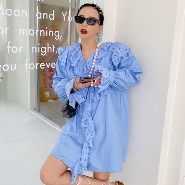 summer minimalism white gentle little fragrance dress lace ruffled v-neck flared sleeve small shirt dresses 16f09 210510, Black;gray
summer minimalism white gentle little fragrance dress lace ruffled v-neck flared sleeve small shirt dresses 16f09 210510, Black;gray