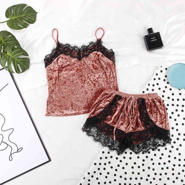 women's sleepwear suphis diamond velvet brown pajamas set lace cami shorts women nightwear autumn winter home suit ladies 202, Black;red
women's sleepwear suphis diamond velvet brown pajamas set lace cami shorts women nightwear autumn winter home suit ladies 202, Black;red