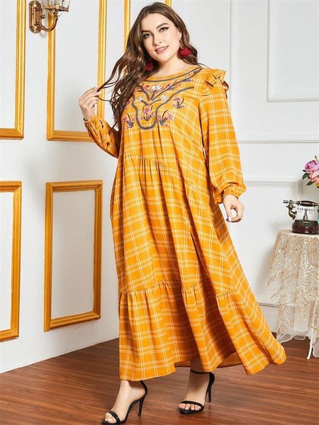 ethnic clothing muslim dress women plus size arabic floral embroidery plaid long vestidos fall loose o neck full sleeve spring, Red
ethnic clothing muslim dress women plus size arabic floral embroidery plaid long vestidos fall loose o neck full sleeve spring, Red
