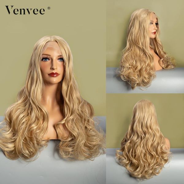 synthetic wigs venvee 13x4 lace front for women daily use body wave blonde and natural color high heat resistance, Black
synthetic wigs venvee 13x4 lace front for women daily use body wave blonde and natural color high heat resistance, Black