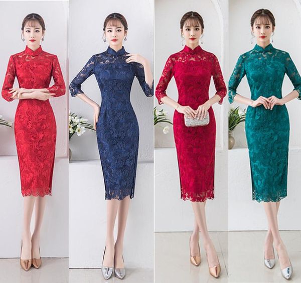 ethnic clothing lace women cheongsam exquisite embroidery qipao noble elegant mandarin collar vestidos vintage evening party robe gown, Red
ethnic clothing lace women cheongsam exquisite embroidery qipao noble elegant mandarin collar vestidos vintage evening party robe gown, Red