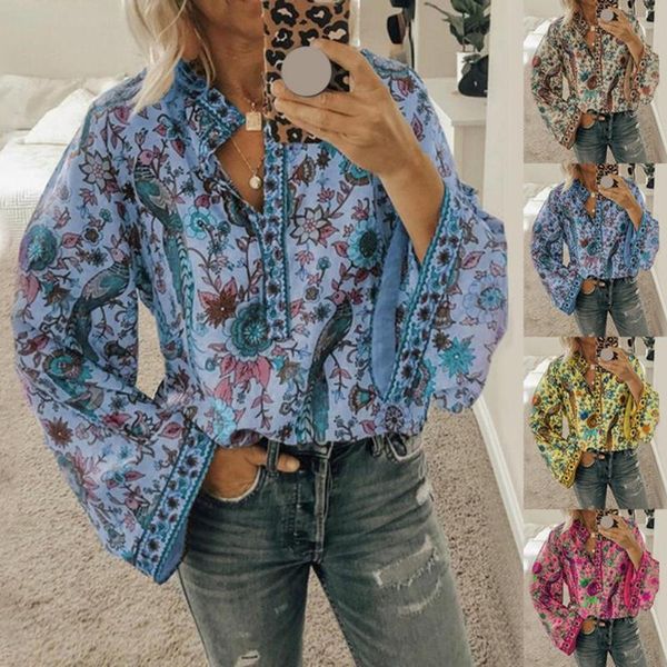 women's blouses & shirts women shirt peacock floral print buttons spring autumn loose long sleeve blouse daily casual vintage chic v-ne, White
women's blouses & shirts women shirt peacock floral print buttons spring autumn loose long sleeve blouse daily casual vintage chic v-ne, White