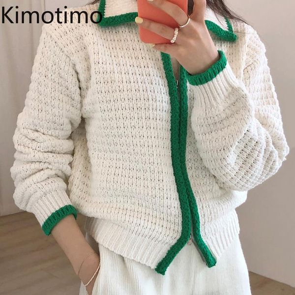 women's knits & tees kimotimo autumn zippers cardigan women color contrast turn-down collar loose sweater korean chic long sleeve tende, White
women's knits & tees kimotimo autumn zippers cardigan women color contrast turn-down collar loose sweater korean chic long sleeve tende, White