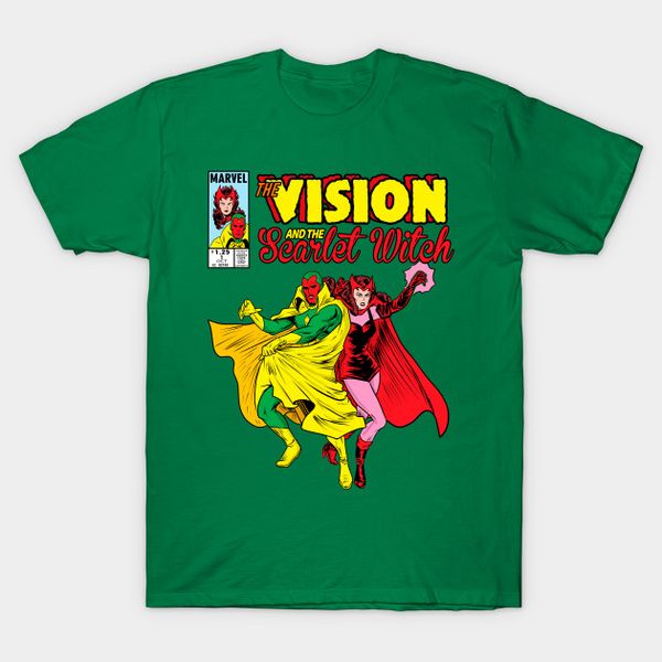 wandavision shirt the vision and scarlet witch t-shirt for fans, White;black 
wandavision shirt the vision and scarlet witch t-shirt for fans, White;black