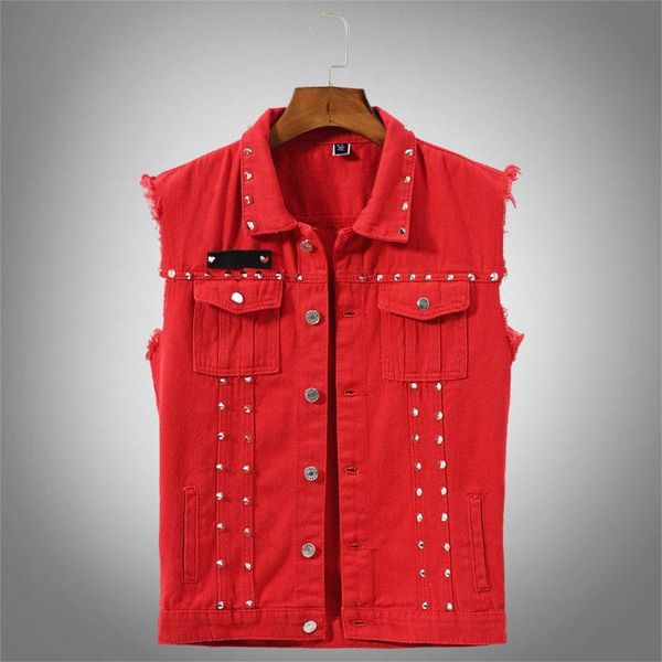 men's vests vintage denim jeans vest male red sleeveless jackets autumn mens men retor hole waistcoats clothing y, Black;white
men's vests vintage denim jeans vest male red sleeveless jackets autumn mens men retor hole waistcoats clothing y, Black;white