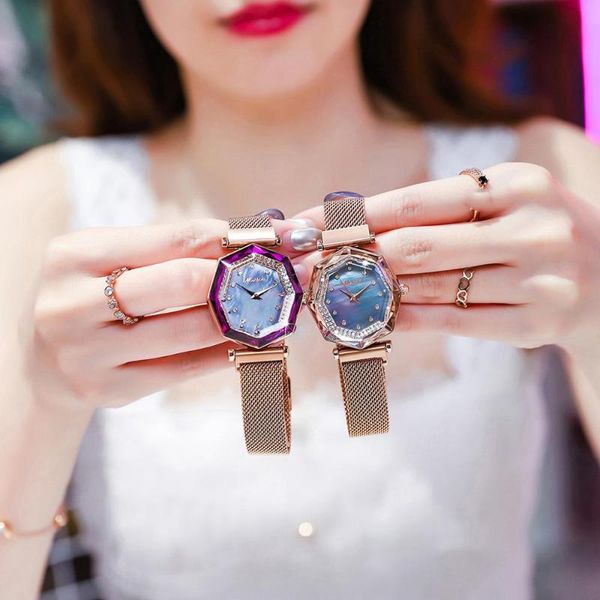 wristwatches women diamond luxury watches quartz geometric polygon dial magnetic stainless steel band noble dress gift ladies saat, Slivery;brown
wristwatches women diamond luxury watches quartz geometric polygon dial magnetic stainless steel band noble dress gift ladies saat, Slivery;brown