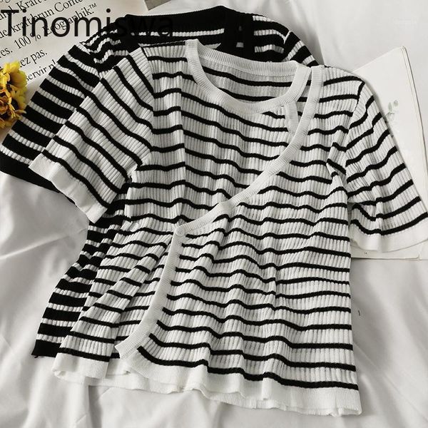 women's t-shirt tinomiswa contrast color striped t shirt women arrival casual short sleeve tshirts korean style all-match camisetas, White
women's t-shirt tinomiswa contrast color striped t shirt women arrival casual short sleeve tshirts korean style all-match camisetas, White