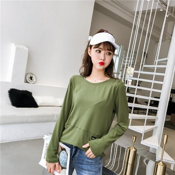 women's blouses & shirts imcute solid color round neck long-sleeved bottoming shirt korean women autumn casual loose fashion stitching, White
women's blouses & shirts imcute solid color round neck long-sleeved bottoming shirt korean women autumn casual loose fashion stitching, White