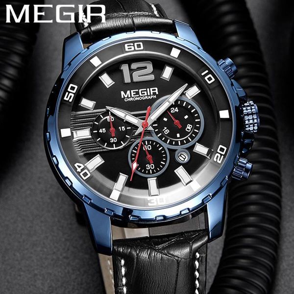 wristwatches megir watch men waterproof chronograph military male clock genuine leather business man sport wristwatch 2068, Slivery;brown
wristwatches megir watch men waterproof chronograph military male clock genuine leather business man sport wristwatch 2068, Slivery;brown