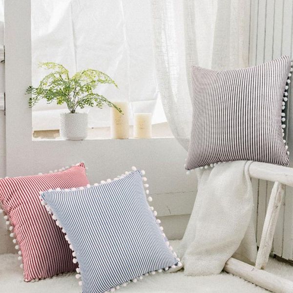 cushion/decorative pillow soft cushion cover square striped decorative pillows throw case with pom poms home decor living room sofa seat cof
cushion/decorative pillow soft cushion cover square striped decorative pillows throw case with pom poms home decor living room sofa seat cof