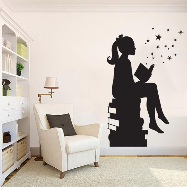 wall stickers girl reading book magic art decal, suitable for home, office, children's room, nursery, school, college, library, edu
wall stickers girl reading book magic art decal, suitable for home, office, children's room, nursery, school, college, library, edu