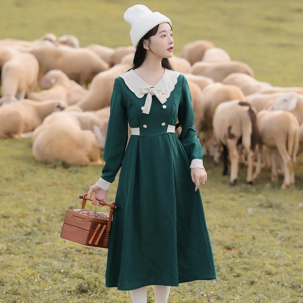 casual dresses japanese bowknot lace doll collar cute kawaii dress female autumn gentle and sweet femme red y2k women's clothing 2021, Black;gray
casual dresses japanese bowknot lace doll collar cute kawaii dress female autumn gentle and sweet femme red y2k women's clothing 2021, Black;gray