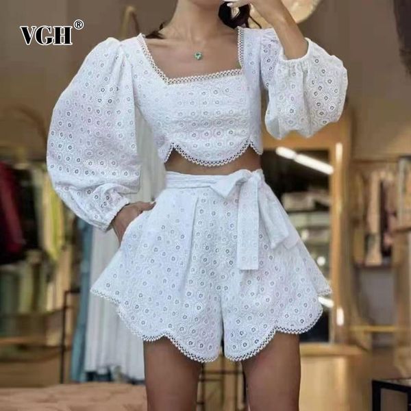 women's tracksuits vgh white casual shorts sets female square collar puff long sleeve short high waist lace up loose suits summer, Gray
women's tracksuits vgh white casual shorts sets female square collar puff long sleeve short high waist lace up loose suits summer, Gray