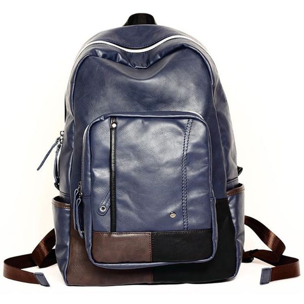 backpack fashion men blue leather casual school bags for teenagers desiger motocycle backpacks 2colors
backpack fashion men blue leather casual school bags for teenagers desiger motocycle backpacks 2colors