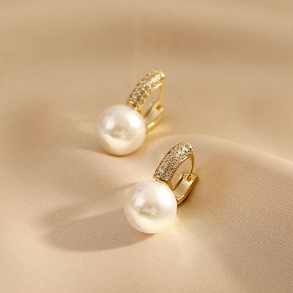 hoop & huggie design 14k real gold pearl earrings for women charm jewelry shiny zirconia weddings party gift, Golden;silver
hoop & huggie design 14k real gold pearl earrings for women charm jewelry shiny zirconia weddings party gift, Golden;silver