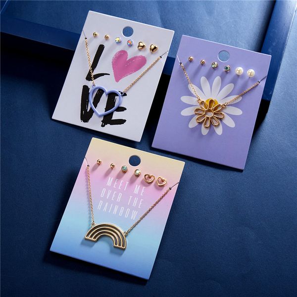 4pcs/set hollow rainbow heart flower necklace earrings jewelry set pearl rhinestone earrings lover friendship gifts, Silver
4pcs/set hollow rainbow heart flower necklace earrings jewelry set pearl rhinestone earrings lover friendship gifts, Silver