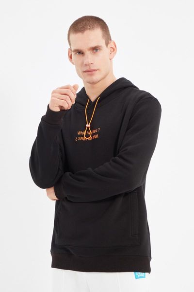 men's hoodies & sweatshirts trendyol men 's regular fit long sleeve hooded printed tmnaw22sw0722, Black
men's hoodies & sweatshirts trendyol men 's regular fit long sleeve hooded printed tmnaw22sw0722, Black