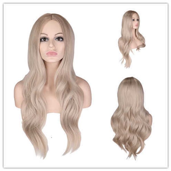 wig women's brown gradual change style, divided into micro curl long hair, chemical fiber high temperature silk whole wig set, Black
wig women's brown gradual change style, divided into micro curl long hair, chemical fiber high temperature silk whole wig set, Black