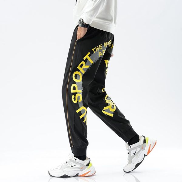 men's pants 2021 korean fashion slim fit stripes printing haren casual leisure trousers active elastic joggers sweatpants, Black
men's pants 2021 korean fashion slim fit stripes printing haren casual leisure trousers active elastic joggers sweatpants, Black