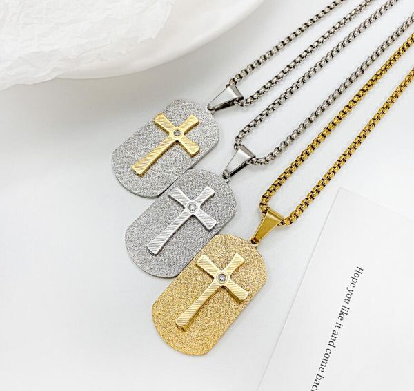 sandy stainless steel dog tags crystals cross pendant necklaces for men rolo chain 3mm 24 inch black gold silver
sandy stainless steel dog tags crystals cross pendant necklaces for men rolo chain 3mm 24 inch black gold silver