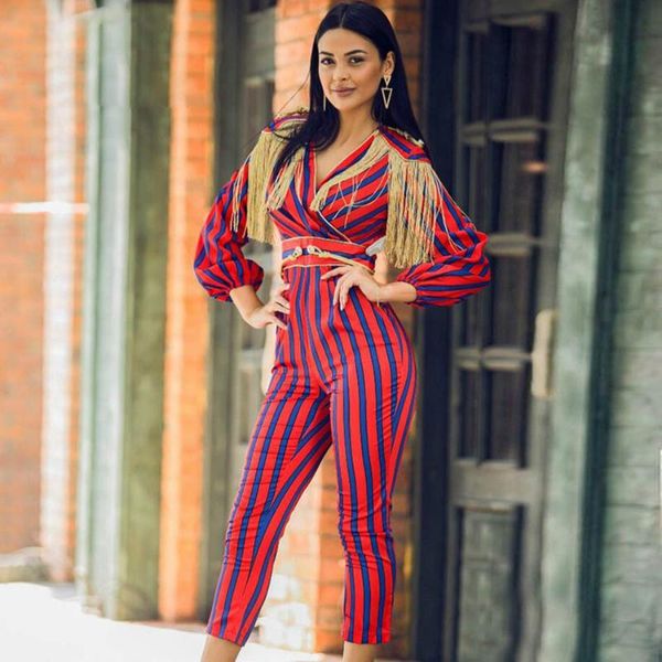 autumn winter explosion v collar gold buckle personalized tassels color stripes siamese pants women's jumpsuits & rompers, Black;white
autumn winter explosion v collar gold buckle personalized tassels color stripes siamese pants women's jumpsuits & rompers, Black;white