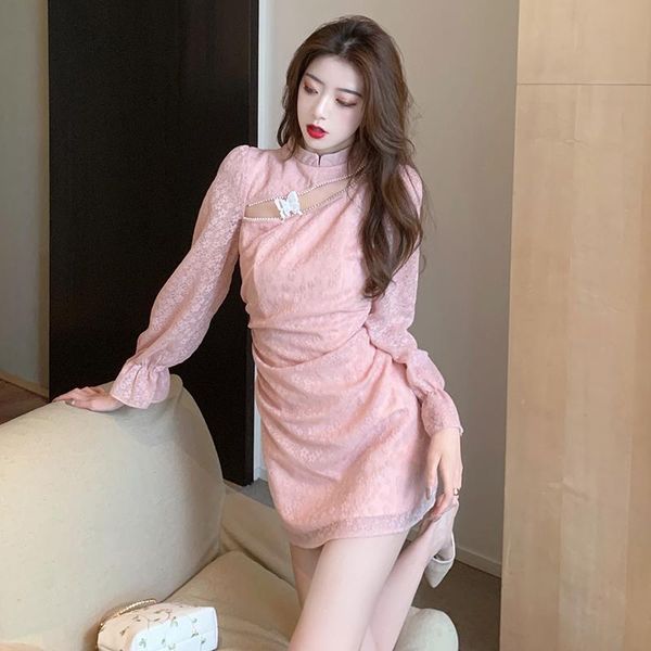 casual dresses women korean dress fashion one piece autumn spring 2021 office lady korea style cheongsam long sleeve o-neck zipper, Black;gray
casual dresses women korean dress fashion one piece autumn spring 2021 office lady korea style cheongsam long sleeve o-neck zipper, Black;gray