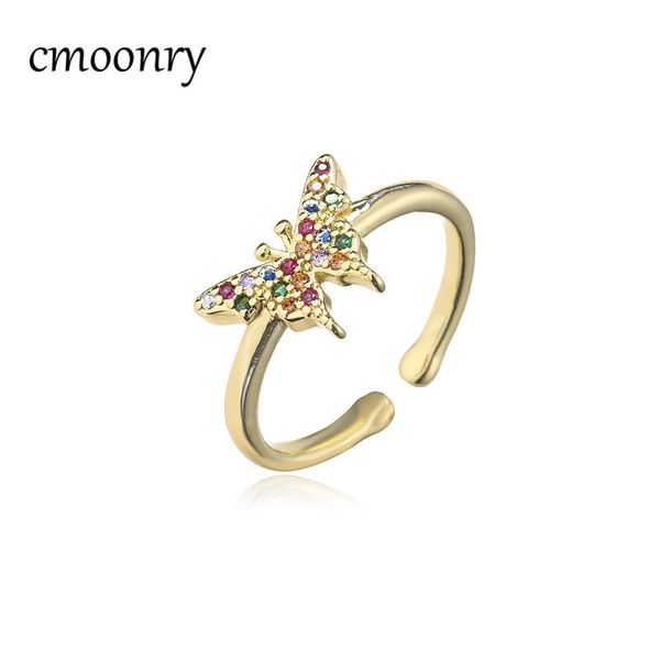 cluster rings cmoonry + cz cute butterfly charm ring for women girl open adjustable size female party jewelry birthday gift, Golden;silver
cluster rings cmoonry + cz cute butterfly charm ring for women girl open adjustable size female party jewelry birthday gift, Golden;silver