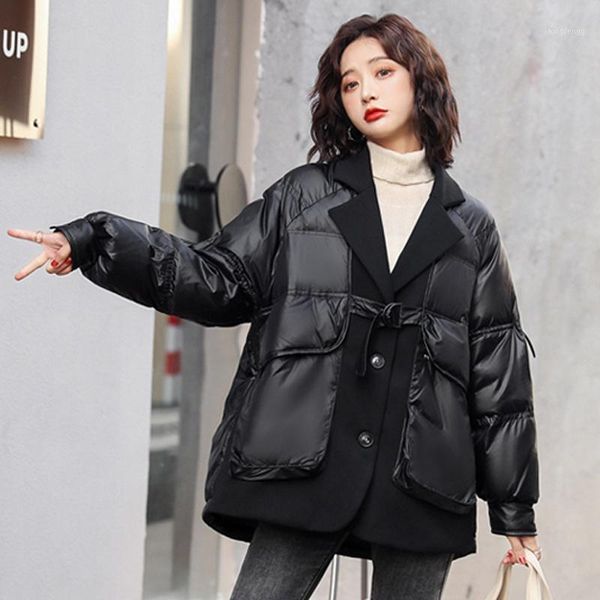 women's down & parkas 2021winter fashion women white duck coats suit style puffer female jackets short stitching ladies outwear, Black
women's down & parkas 2021winter fashion women white duck coats suit style puffer female jackets short stitching ladies outwear, Black