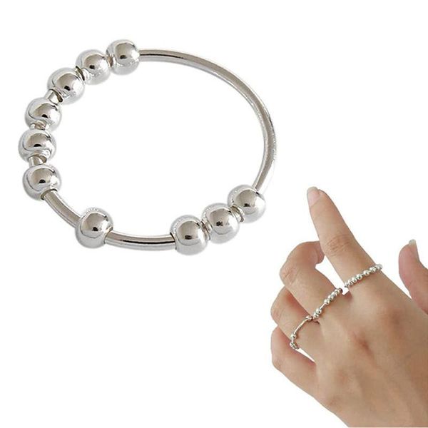 cluster rings anxiety ring balls for women fidgets spinner beads rotating y anti stress accessories release jewelry, Golden;silver
cluster rings anxiety ring balls for women fidgets spinner beads rotating y anti stress accessories release jewelry, Golden;silver