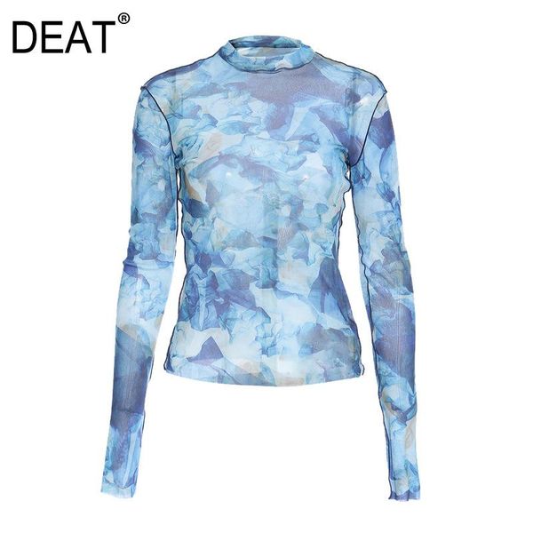 women blue pattern printed high elastic autumn thin printting pullover sweet t-shirt female 1z17205 women's, White
women blue pattern printed high elastic autumn thin printting pullover sweet t-shirt female 1z17205 women's, White