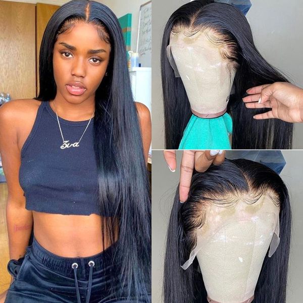 straight human hair lace wig transparent frontal wigs 30 inch long t part remy brazilian bone, Black;brown
straight human hair lace wig transparent frontal wigs 30 inch long t part remy brazilian bone, Black;brown