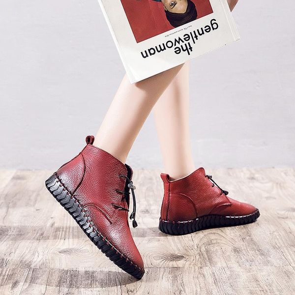 boots women winter genuine leather ankle handmade lady soft flat shoes comfortable casual moccasins lace up short woman, Black
boots women winter genuine leather ankle handmade lady soft flat shoes comfortable casual moccasins lace up short woman, Black