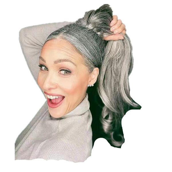 custom natural straight wave ponytails grey updo bun puff pony tail hairpiece wrap around clip in with two combs easy ponytail gray hair ext, Black
custom natural straight wave ponytails grey updo bun puff pony tail hairpiece wrap around clip in with two combs easy ponytail gray hair ext, Black