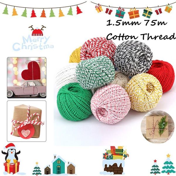 gift wrap 75m* 1.5mm double color cotton rope twine for christmas handmade zongzi tie party decoration diy
gift wrap 75m* 1.5mm double color cotton rope twine for christmas handmade zongzi tie party decoration diy